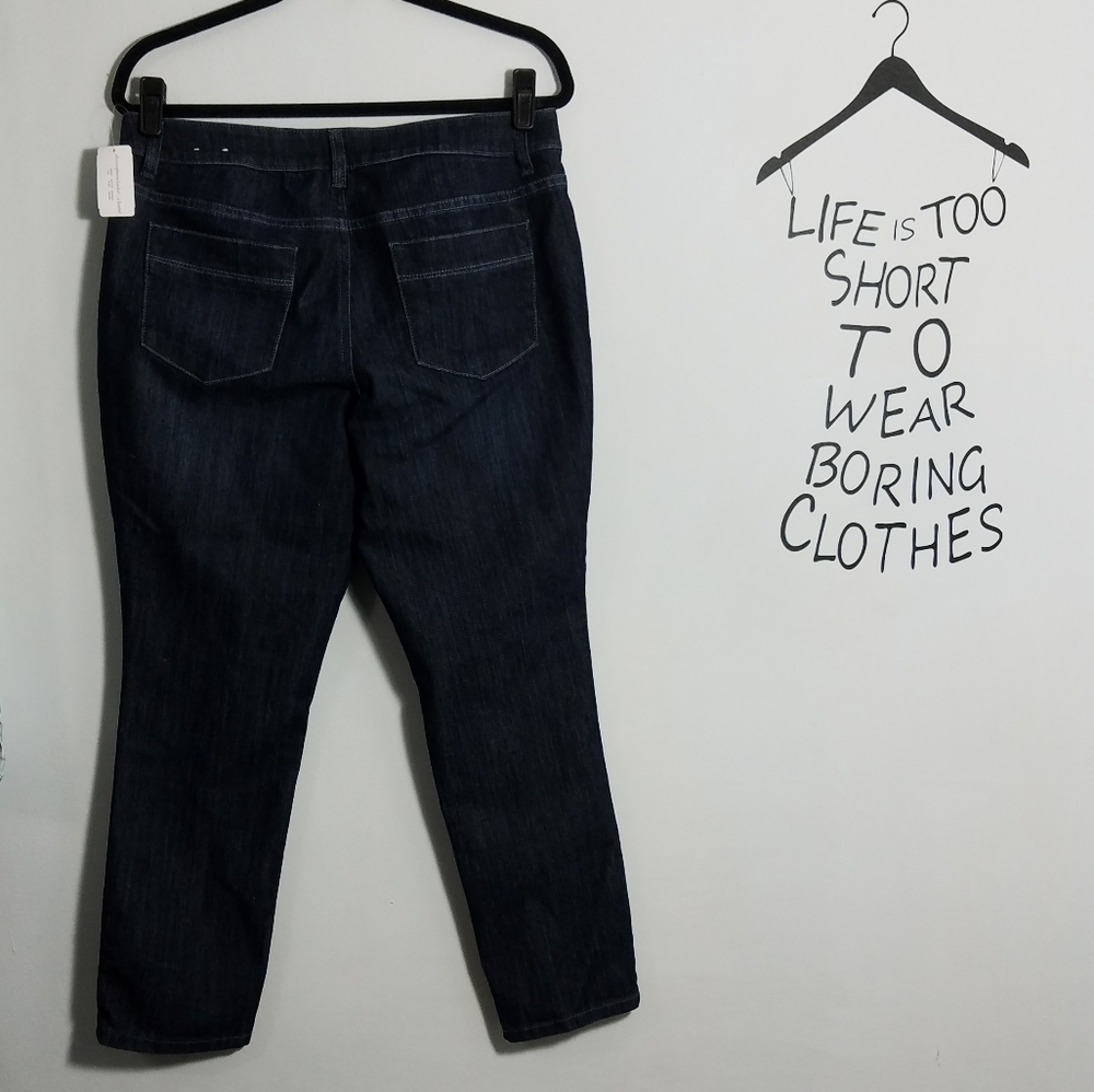 NWT Christopher & Banks dark wash jeans, 10P - Picture 6 of 8